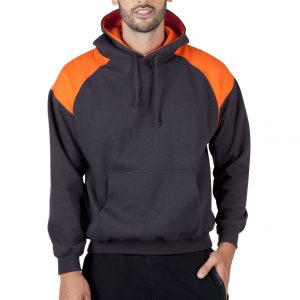Mens Shoulder Contrast Panel Hoodie