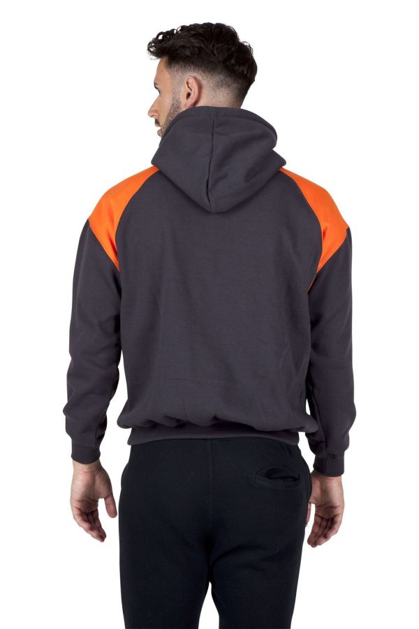 Mens Shoulder Contrast Panel Hoodie