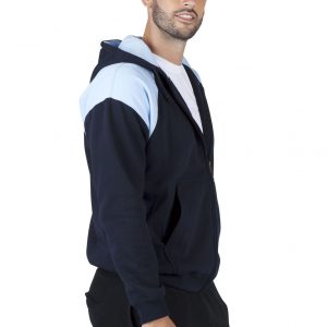 Mens Shoulder Contrast Zip Hoodie