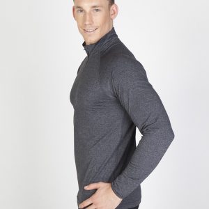 Mens Half Zip Mock Neck sport shirt