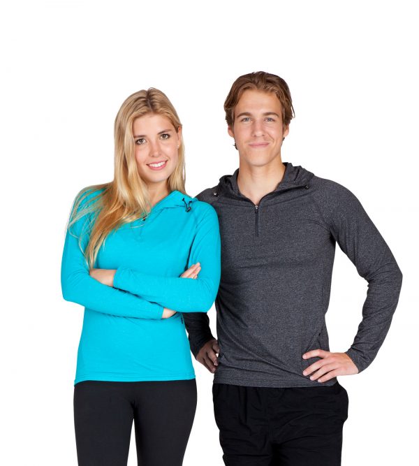 Mens Half zip Hood shirt