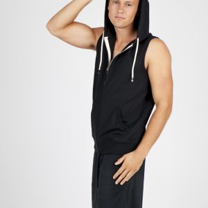 Men'S Heather Sleeveless Zip Hoodies