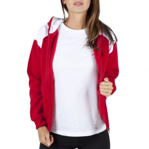 Ladies Juniors Shoulder Contrast Zip Hoodie