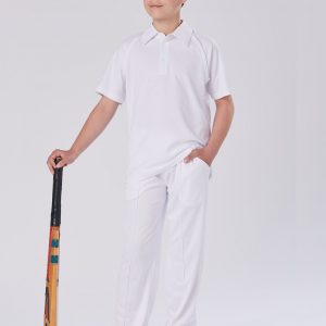 Kids Mesh Knit Short Sleeve Cricket Polo