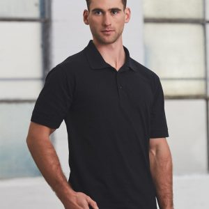 Men's LONGBEACH Cotton Pique Knit Short Sleeve Polo