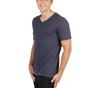 Mens Raw Cotton Wave V Neck Tee