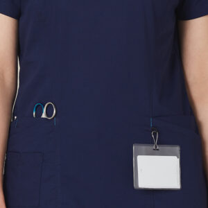 Ladies V-Neck Contrast Trim Scrub Top