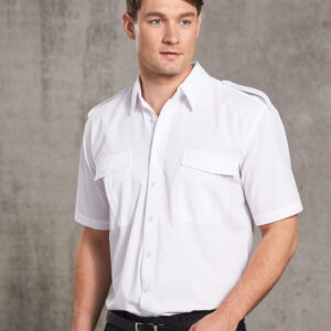 Unisex Epaulette Short Sleeve Shirt