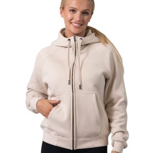 Ladies Cotton Care Kangaroo Pocket Zipper Hoodie