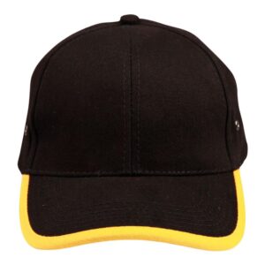 Heavy brushed cotton peak & back trimp cap