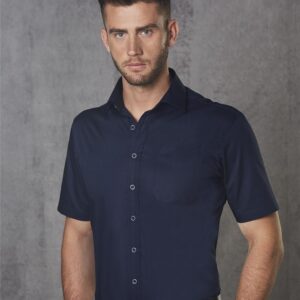 Men's Dobby Striped Taped S/S Shirt