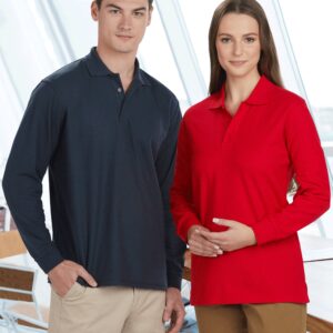 Adults' 240gsm Poly/Cotton Pique L/S Polo