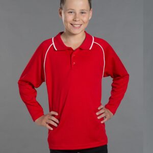 Kid's cooldry raglan L/S polo