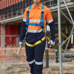 Hi-Vis Men's Light Weight Cotton Coverall with 3M Tape-Regular