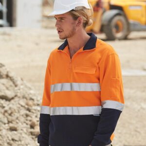 Hi-Vis Two Tone Cotton Fleecy Sweat With 3M tapes