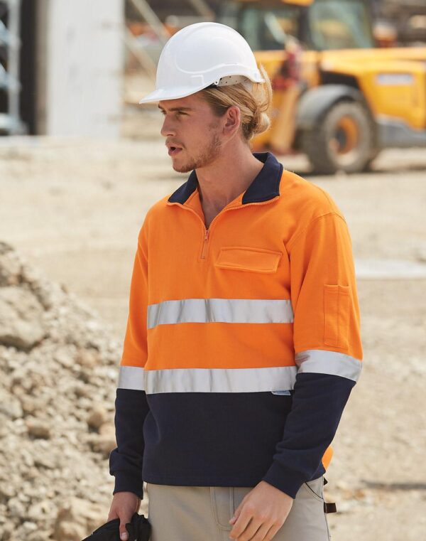 Hi-Vis Two Tone Cotton Fleecy Sweat With 3M tapes
