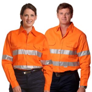 Men's Hi-Vis L/S Drill Shirt With 3M Tapes