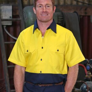 Hi-Vis two tone S/S cotton work shirt