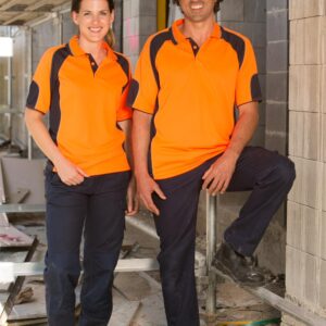 Men's Hi-Vis Cooldry Contrast Polo with Sleeve Panels