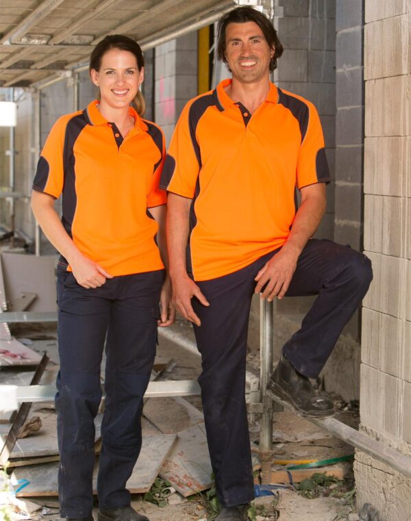 Men's Hi-Vis Cooldry Contrast Polo with Sleeve Panels