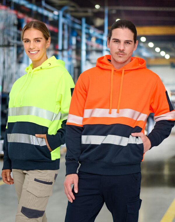 Hi-Vis Two Tone Safety Hoodie With Segmented Tapes
