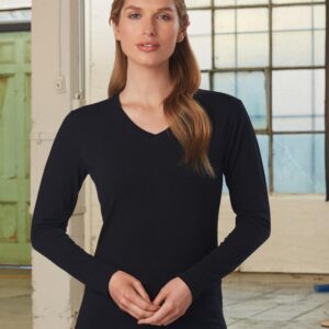 Ladies' V-Neck L/S Tee