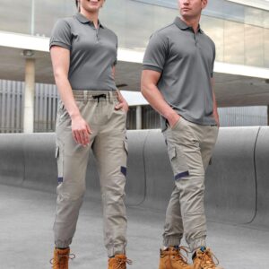 Unisex Cotton Stretch Drill Cuffed Work Pants